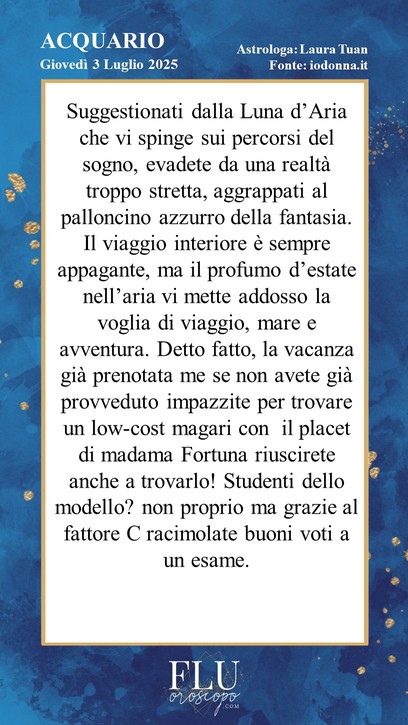 Oroscopo Acquario Io Donna