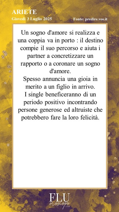 Oroscopo Ariete Predire