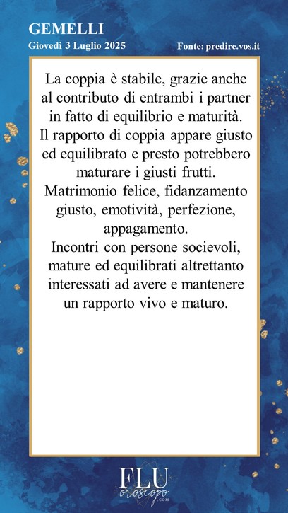 Oroscopo Gemelli  Predire