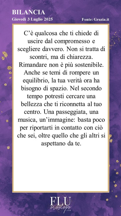Oroscopo Bilancia Grazia