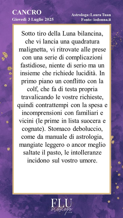 Oroscopo Cancro IoDonna