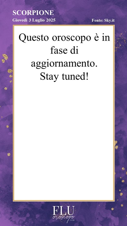 Oroscopo Scorpione Sky