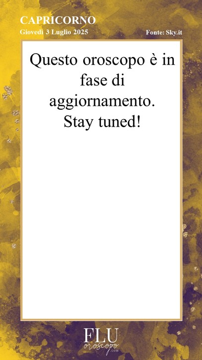 Oroscopo Capricorno  Sky