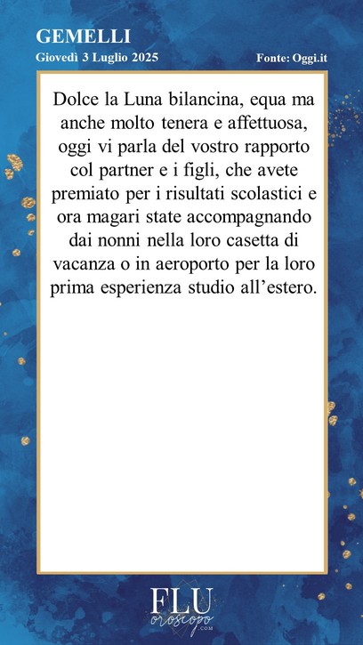 Oroscopo Gemelli  Oggi