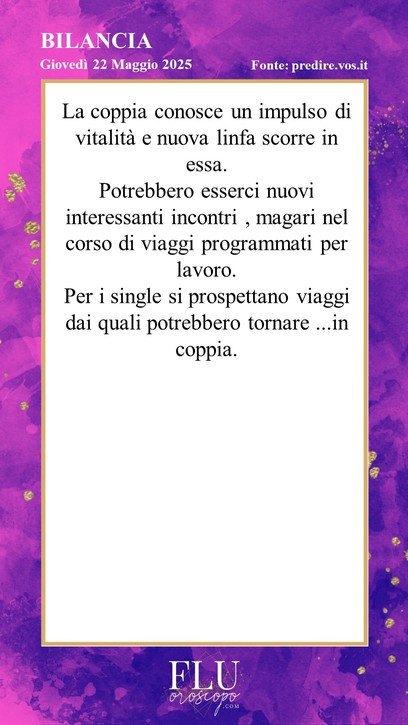 Oroscopo Bilancia Predire