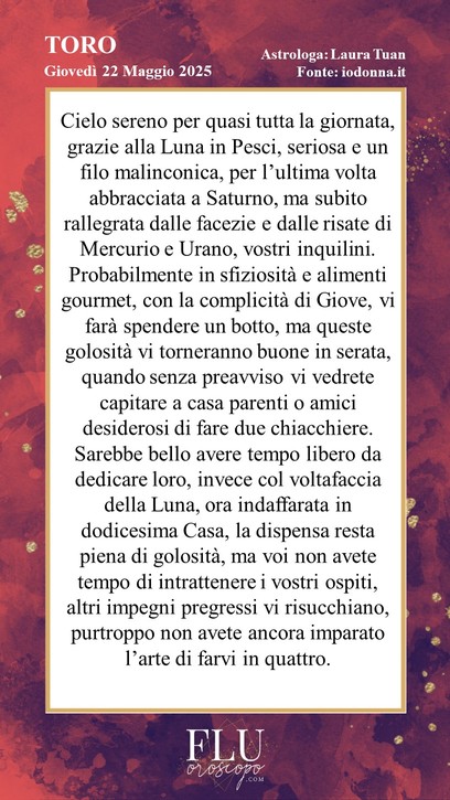 Oroscopo Toro Io Donna