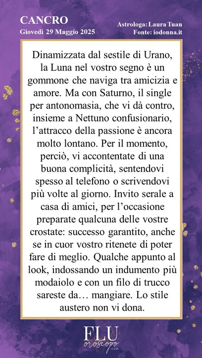 Oroscopo Cancro IoDonna
