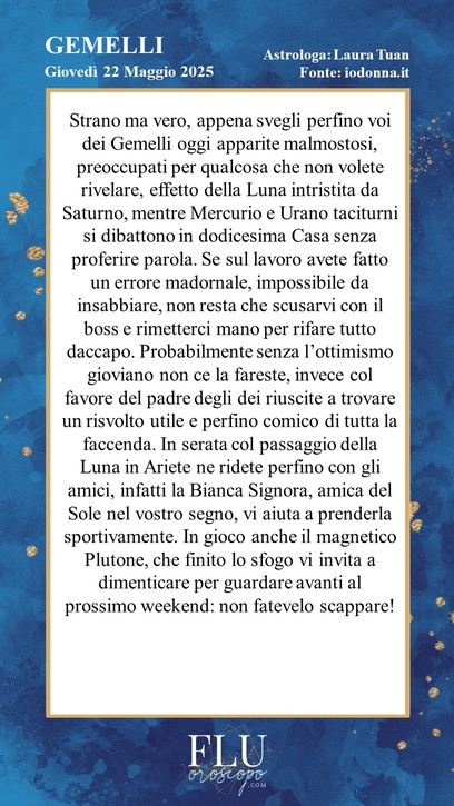 Oroscopo Gemelli Io Donna