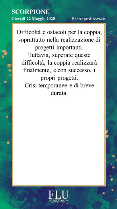 Oroscopo Scorpione Predire