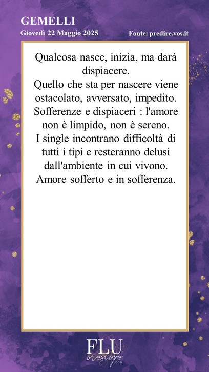 Oroscopo Gemelli Predire