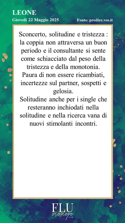 Oroscopo Leone Predire vos