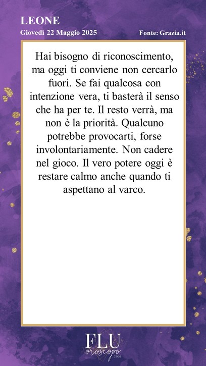 Oroscopo Leone Grazia
