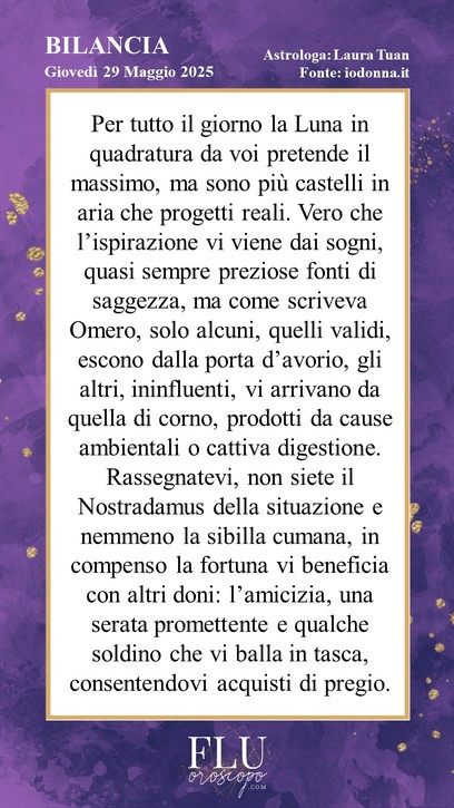 Oroscopo Bilancia IoDonna