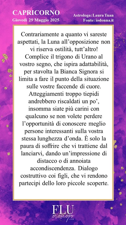 Oroscopo Capricorno Io Donna