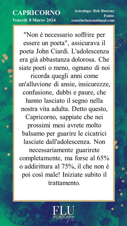 Oroscopo Capricorno Internazionale