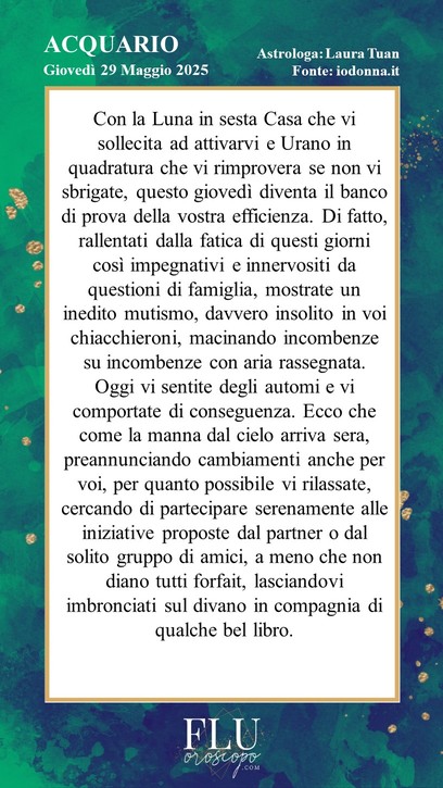 Oroscopo Acquario Io Donna