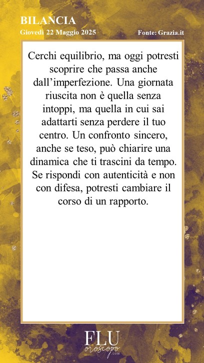 Oroscopo Bilancia Grazia