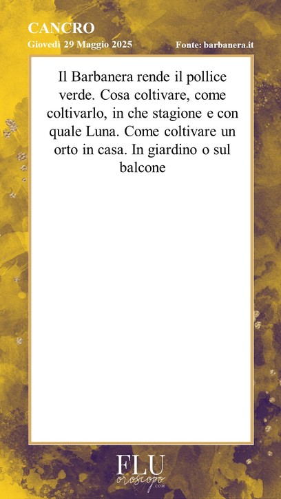 Oroscopo Cancro Barbanera