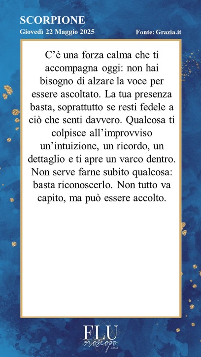 Oroscopo Scorpione Grazia