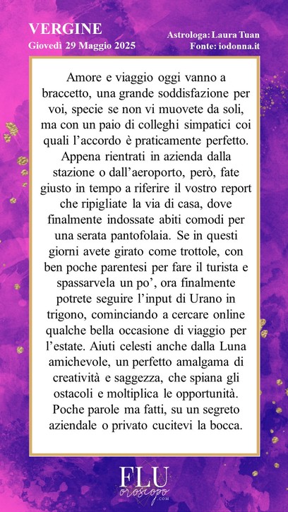 Oroscopo Vergine IoDonna