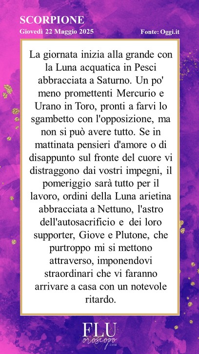Oroscopo Scorpione Oggi