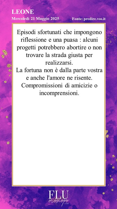 Oroscopo Leone Predire vos