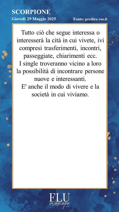Oroscopo Scorpione Predire