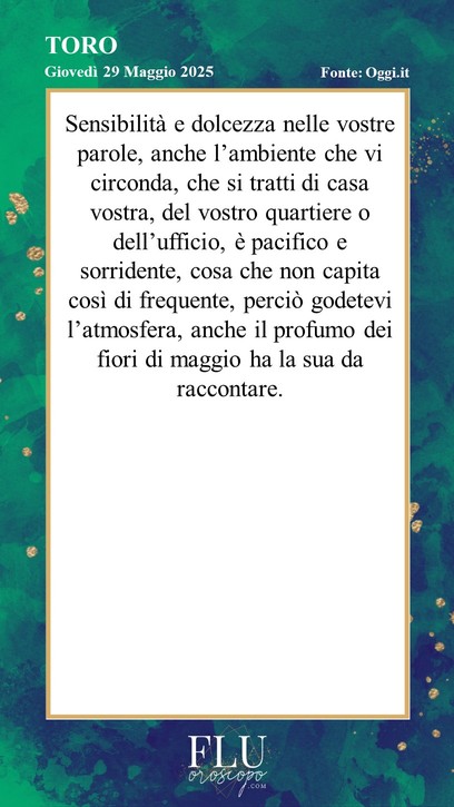 Oroscopo Toro Oggi