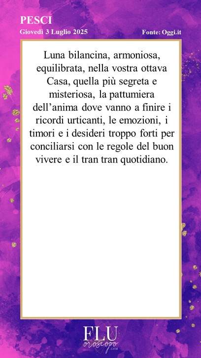 Oroscopo Pesci Oggi