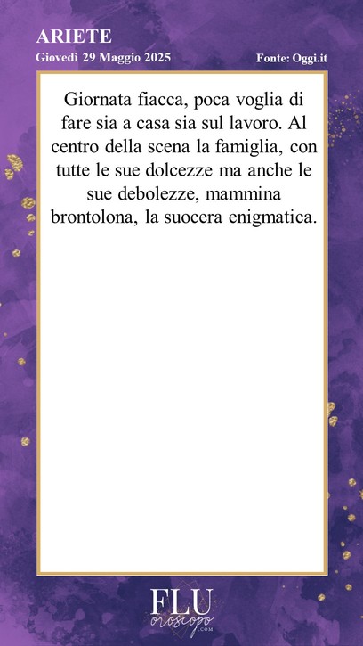 Oroscopo Ariete Oggi