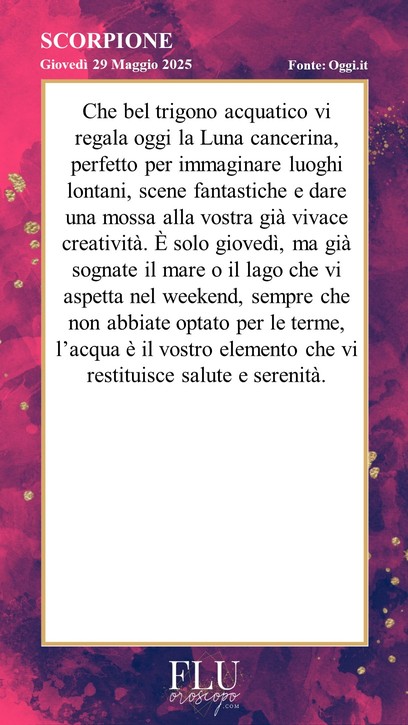 Oroscopo Scorpione Oggi