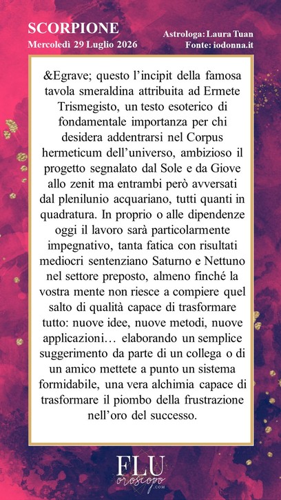 Oroscopo Scorpione IoDonna
