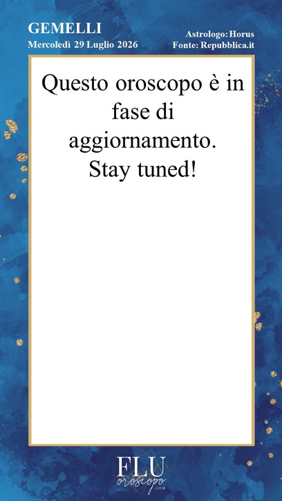 Oroscopo Gemelli Repubblica