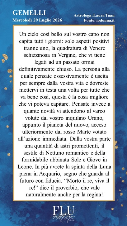 Oroscopo Gemelli  Io Donna