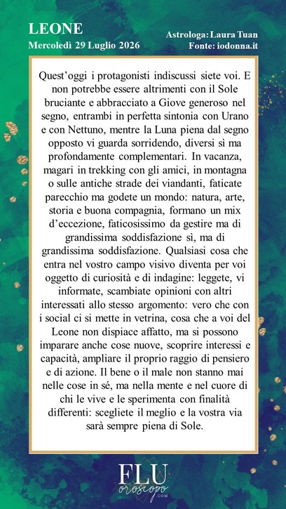 Oroscopo Leone IoDonna