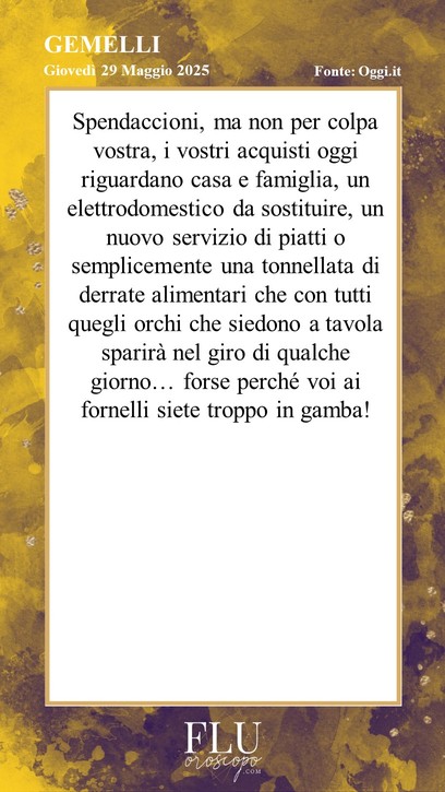Oroscopo Gemelli Oggi