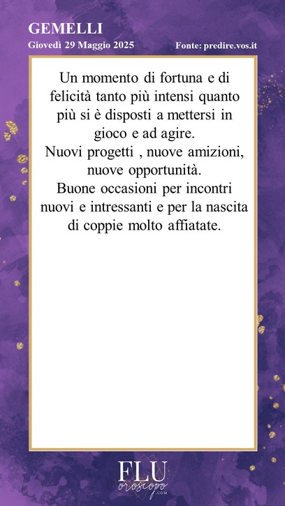 Oroscopo Gemelli Predire