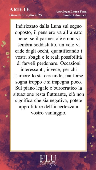 Oroscopo Ariete IoDonna