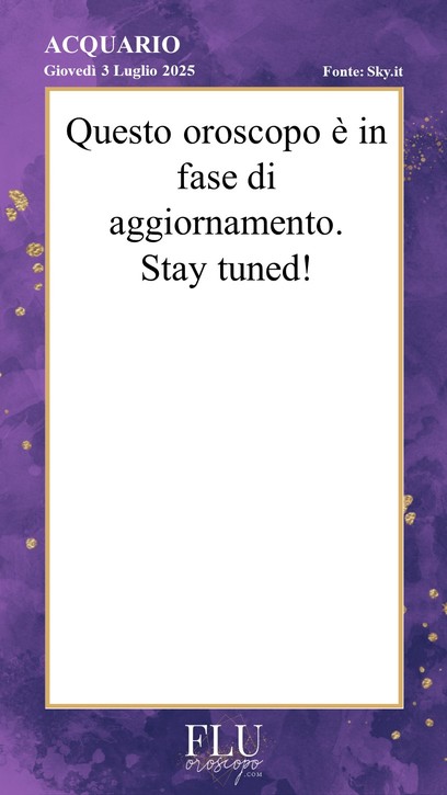 Oroscopo Acquario Sky