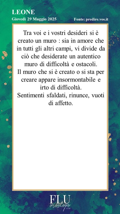 Oroscopo Leone Predire vos