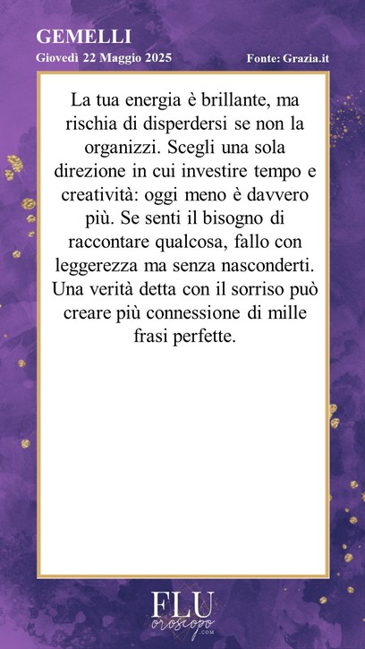 Oroscopo Gemelli Grazia