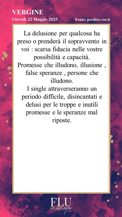 Oroscopo Vergine Predire