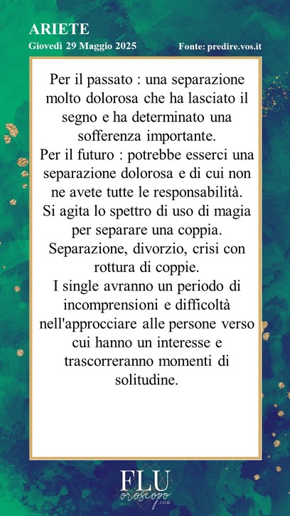 Oroscopo Ariete Predire