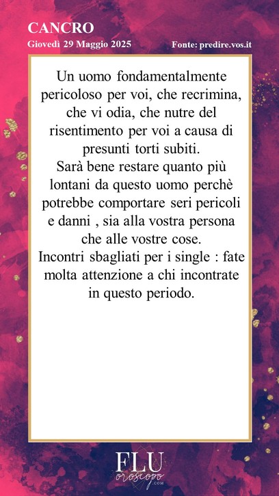 Oroscopo Cancro Predire