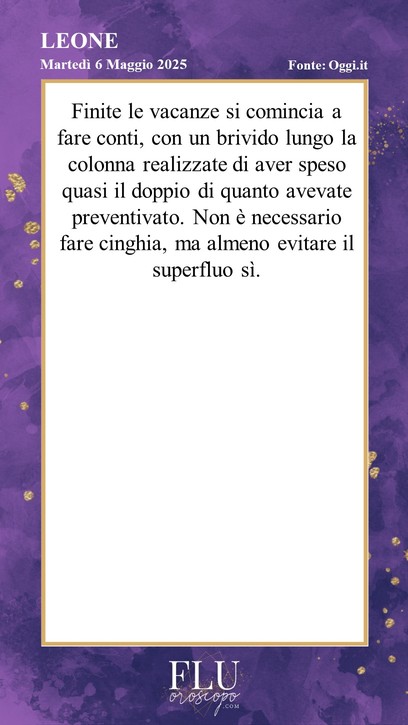 Oroscopo Leone Oggi