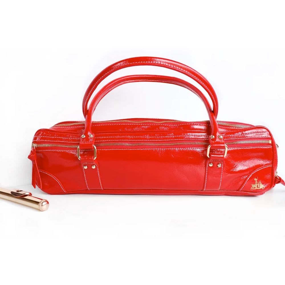 Fluterscooter Red Patent Leather Bag - Flute Specialists