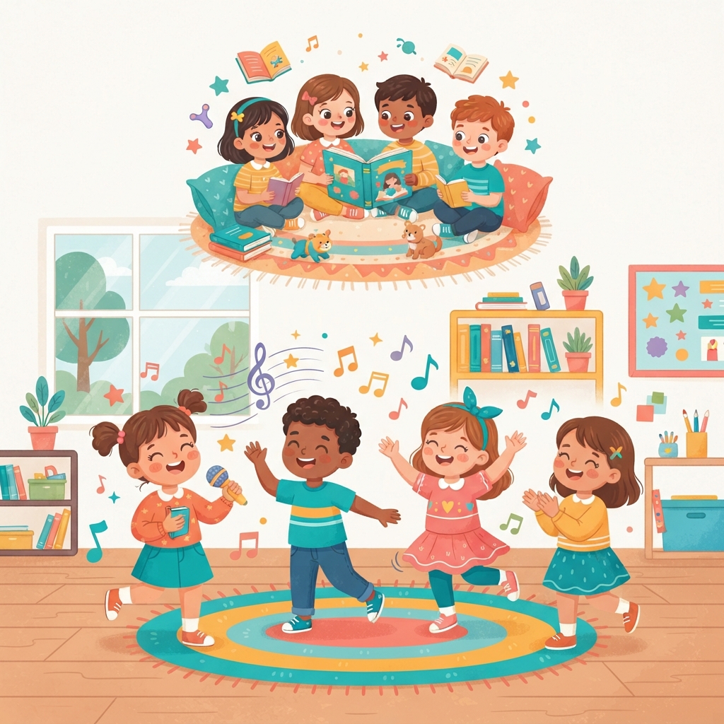 Les comptines en mouvement : lecture, chant et danse
