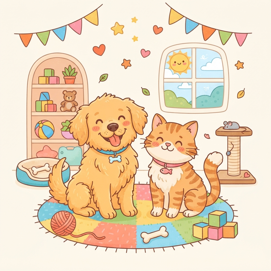 Mon chien et mon chat : Deux amis à la maison
