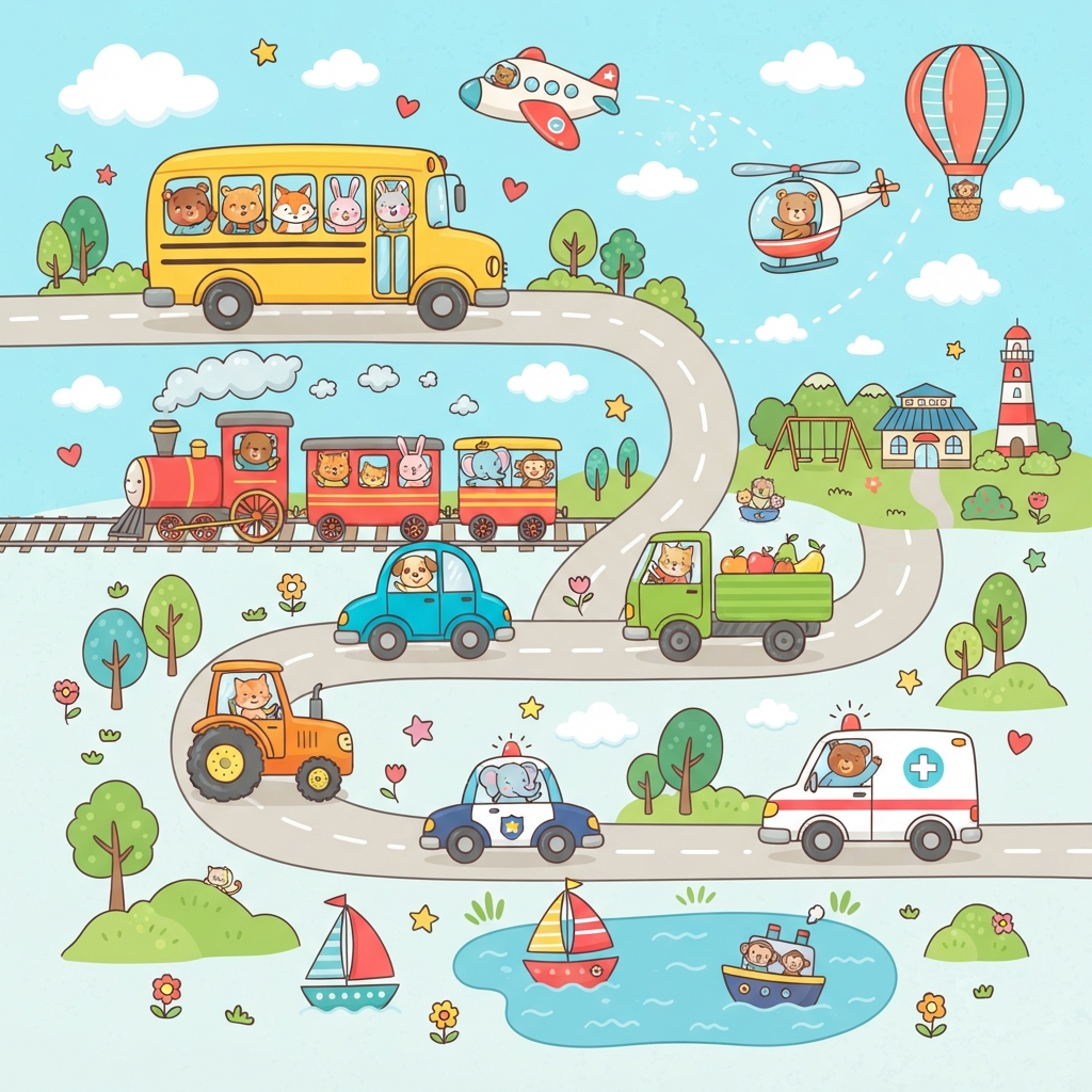 Les moyens de transport chez nos poupons