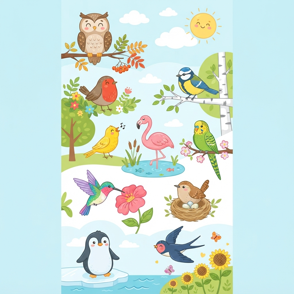 Les petits oiseaux découvrent leur monde